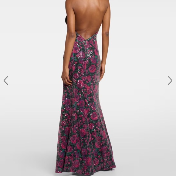 ROTATE sequin haltered dress maxi rose sequin - Picture 4 of 5